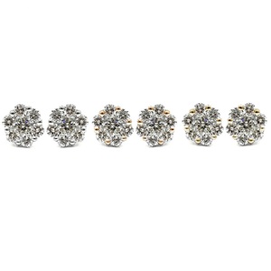 Boucles d'oreilles clous en or blanc massif 18 carats, serties de diamants véritables, de haute qualité, style griffe noble, tendance, bijoux fins, collection HK Valuable - Product Image 4