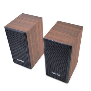 Altavoces de escritorio de madera Leerfei 2.0 con graves profundos para computadora, portátil y uso móvil - Product Image 4