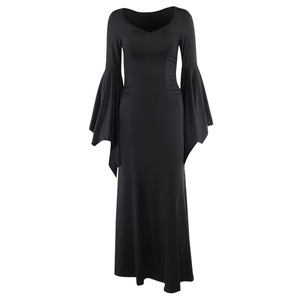 CF23528 <span class=keywords><strong>Nouvelle</strong></span> Collection Automne Robe Longue de Maternité Élégante et Ajustée, Manches Chauve-souris Style <span class=keywords><strong>Addams</strong></span> Family, Jupe Sirène Silhouette Queue de Poisson - Product Image 5