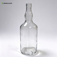Bouteille à spiritueux vide en verre transparent 1L (1000ml) en verre silex de haute qualité pour whisky et vodka, étiquette personnalisée disponible