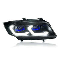 Feux avant LED SJC Auto, nouveau design, pour BMW Série 3 M3 E90 2005-2012, mise à niveau LED bicolore jaune et blanc, feux de jour DRL
