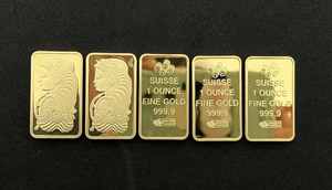 Barre en cuivre pur plaquée or véritable, <span class=keywords><strong>lingot</strong></span> de 1 once Suisse pour barre commémorative 41mm - Product Image 2