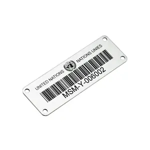 Printing Asset Tracking Tag Aluminum Barcode Tag With Unique Bar Code