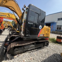 Mini-excavatrice sur chenilles hydraulique Sany SY75C Pro de 7,5 tonnes d'occasion, avec moteur et pompe Yanmar d'origine, à vendre à prix avantageux