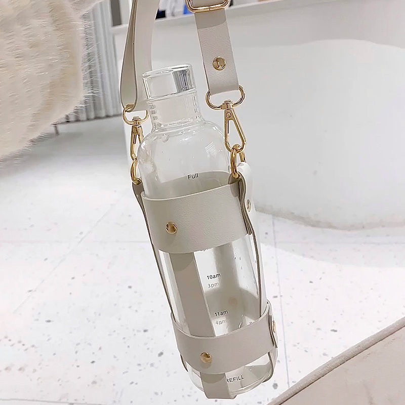 In sock clear single layer glass water bottle high borosilicate glass bottle