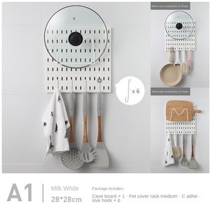 Trou sans poinçon en acier au carbone Double étagère murale domestique cuisine/salle de bain/dortoir stockage <span class=keywords><strong>d</strong></span>'épices supports de stockage supports - Product Image 2