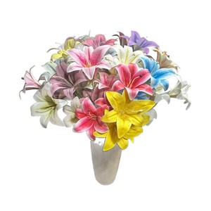Junheyuan Artificial Lily <b>Flowers</b> <b>Single</b> Branch Soft Rubber Wedding Decorations <b>Flower</b> Arrangement - Product Image 5