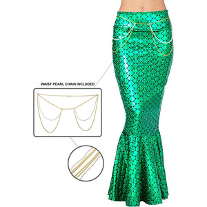 Costume <span class=keywords><strong>da</strong></span> <span class=keywords><strong>Sirena</strong></span> per Donna Adulta per Halloween, Gonna con Scaglie Metalliche, Outfit per Feste in Poliestere, Disponibile all'Ingrosso - Product Image 6
