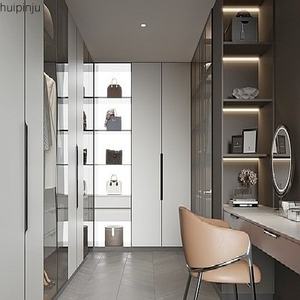 2025 Custom Luxury Modern Walk-In Closet Clothes Wardrobes Systems Minimalist <b>Wood</b> Bedroom <b>Cupboards</b> Open Wardrobe - Product Image 1