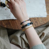 Bracelet coloré en agate à sept pierres pour femmes, bijoux fantaisie arc-en-ciel, accessoires de mode, fournisseur en gros