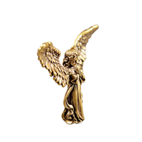 Statue d'ange gardien en laiton avec des ailes, décoration de bureau parfaite, cadeau pour petite amie, décoration d'automne pour la maison et le bureau, figurine de collection