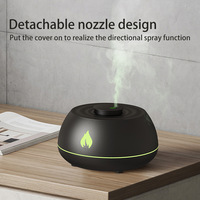 Nouveau diffuseur d'huiles essentielles à flamme simulée alimenté par USB, dégradé sept couleurs, humidificateur ultrasonique d'aromathérapie 130 ml pour la maison