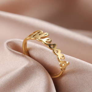 Anillos de acero inoxidable bendecidos religiosos Myshape para mujer, anillos de oración de Buena Esperanza, regalos de joyería de cumpleaños de Color dorado, venta al por mayor 2024 - Product Image 1