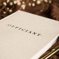 Carnet personnalisé A5 en tissu texturé avec couverture rigide, doré à chaud et gaufré, cadeau de mariage pour officiant