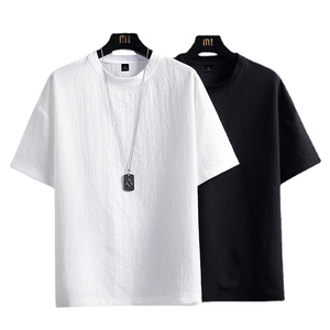 Camisa de Lino de Manga Corta para Hombre, Verano 2025, Nueva, de Alta Calidad, Informal, de Algodón, Color Sólido, Talla S - Product Image 3