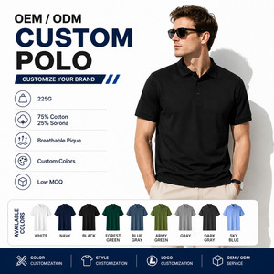Chemise de golf pour homme à manches courtes, en mélange de coton Sorona 20g, tricotée, respirante, avec logo personnalisé, vente en gros sous marque privée - Product Image 1