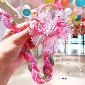 Paillette di Scintillio Dei Capelli Della Ragazza Scrunchies Coda di Cavallo Capelli Corde <span class=keywords><strong>per</strong></span> le Ragazze Nuovo Colorato Parrucca Della Treccia Anelli Elastici <span class=keywords><strong>per</strong></span> Capelli Bambini Headwear - Product Image 6