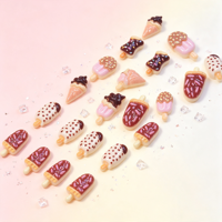Breloques 3D mini en résine pour ongles, motifs crème glacée, sucettes glacées et gaufres, décorations d'ongles mignonnes sur le thème de l'été, pour manucure DIY