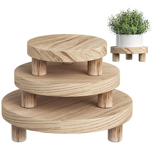Cross-border best-selling modern minimalist wooden decorative bathroom toiletries soap tray, small <b>stool</b>, succulent base tray - Product Image 2