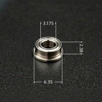 Roulement dentaire haute vitesse SFR144TLZN 3.175x6.35x2.38mm 1/8"x1/4"x3/32" à bride, mini-roulements hybrides en céramique