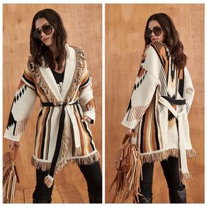 Maglia Jacquard lunga taglie forti con cardigan con nappine e cardigan da donna in lana Cashmere a maglia nuova per l'inverno 2025 - Product Image 4