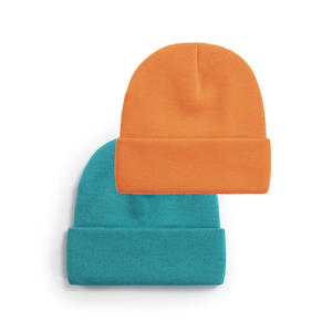 Chapeau d'hiver en acrylique à revers, couleur unie, style <span class=keywords><strong>vintage</strong></span> européen et américain, pour hommes et femmes, double couche, chaud, tricoté, ENGLAND Custom - Product Image 1