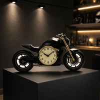 Jam Dinding Motor Kontemporer Kreatif Bahan MDF Tampilan Jarum Tahan Air Dekorasi Ruang Tamu Hadiah Pria