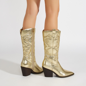 2023 nuovi <span class=keywords><strong>stivali</strong></span> con tacco lungo <span class=keywords><strong>Chelsea</strong></span> di taglio medio per <span class=keywords><strong>donna</strong></span> a punta e tacco quadrato alla moda per le stagioni estive e autunnali - Product Image 5