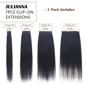 Vente en gros 24 28 30 Pouces Blonde Double Trame 7 Pcs 16 Clip Dans Les Extensions De Cheveux Yaki Clair Extensions De Cheveux Synthétiques Clip In - Product Image 3