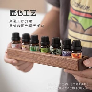 Wooden Essential Oil <b>Storage</b> <b>Rack</b> Rectangle Solid Wood Display Stand For Essential Oil <b>Bottles</b> Desktop Organizer - Product Image 5