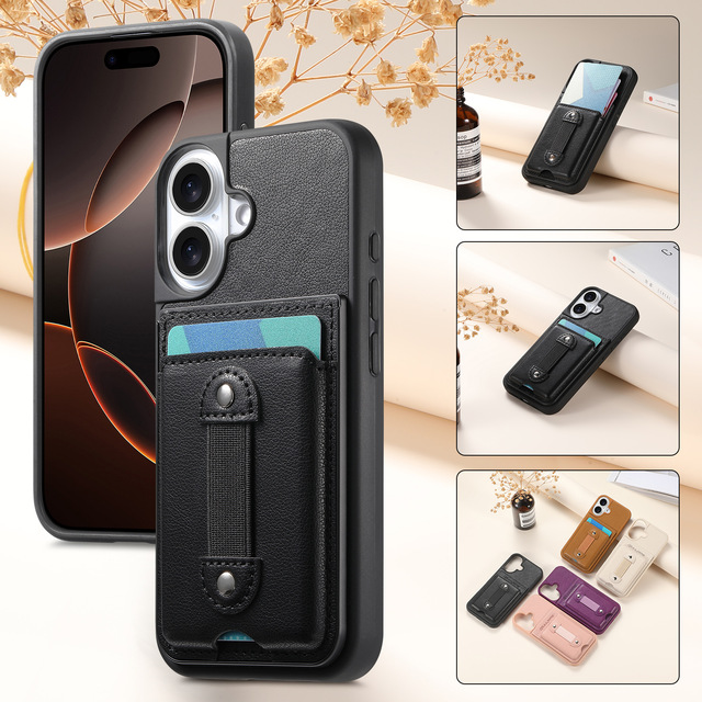 Elastic wristband phone case suitable for iPhone 18 17 16 wallet card holder for Apple 17 Pro card bag phone case 15 14 13 12 11