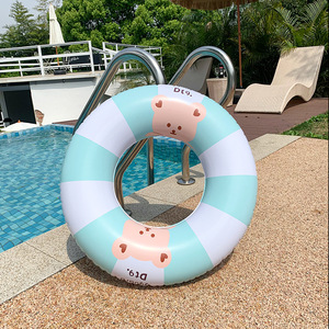 <span class=keywords><strong>Cercle</strong></span> de natation rétro patchwork rayé pour enfants <span class=keywords><strong>cercle</strong></span> de natation gonflable épaissi sous les bras - Product Image 5