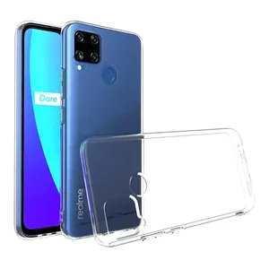 Ponsel Aksesoris 2.0Mm Jelas Penuh Cover Perlindungan TPU Silikon Handphone Ponsel Case untuk Oppo Realme C15 C11 Narzo 10A 6 Pro