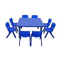 Table et chaise d'étude pour enfants, design moderne en plastique coloré, réglables et durables, meubles de crèche pour les tout-petits d'âge préscolaire
