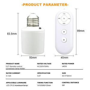 Akıllı AC220V kablosuz LED lamba tabanı E27 uzaktan kumanda zamanlama ayarlanabilir fonksiyonu ile hareket pozisyon sensörü akıllı ışık anahtarı - Product Image 2