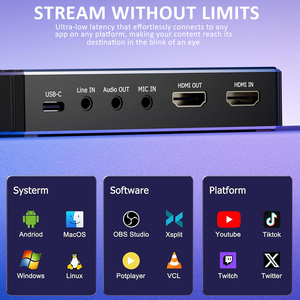 การ์ดจับภาพด้วย HDMI สำหรับเล่นเกม PCI <span class=keywords><strong>TV</strong></span> 3.0 USB แบบไม่มีการบีบอัดสี RGB แบบมืออาชีพ - Product Image 5
