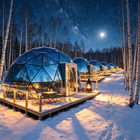 Tente Dôme en Verre Ciel Étoilé, Maison Igloo Géodésique de Luxe, Hébergement Confortable pour Glamping en Résidence Naturelle