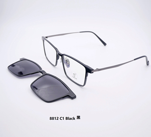 Montura de gafas magnética para hombres y mujeres, espejo de doble propósito, juego de titanio de acero y plástico, espejo <span class=keywords><strong>retro</strong></span> myopi - Product Image 3