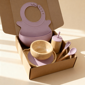 Gobelets en bambou <span class=keywords><strong>anti</strong></span>-<span class=keywords><strong>fuite</strong></span> avec couvercles en silicone et pailles, bavoir pliable antidérapant, assiettes en bambou en forme d'animaux, ustensiles pour tout-petits - Product Image 2