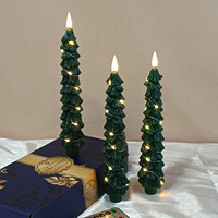 LED Weihnachts baum geformte Konus LED Eco Kerze mit Tupfen Kupferdraht Design 2PCS Flammen los für Holiday Home Party Dekor