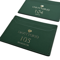 Porte-cartes en cuir personnalisé italien, accessoires de bureau de marque, portefeuille intelligent unisexe pour cartes de crédit, articles pour l'hôtellerie