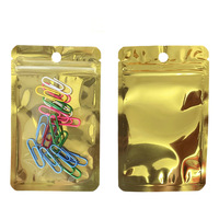 Sacs d'emballage transparents à fermeture éclair avec dos métallique brillant et trou de suspension pour petits objets, bijoux, pinces et outils