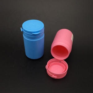 Plastic jar 30ml 50ml 60ml PE pill bottle capsule container chewing gum bottle with tear off cap