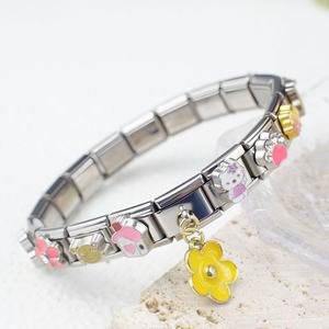 Bracelet extensible en acier inoxydable avec breloques modulaires italiennes, à assembler soi-même, motif dessin animé, accessoire de mode - Product Image 6