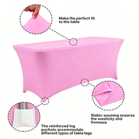 Housse de table rectangulaire ou ronde extensible en spandex noir et blanc sur mesure de 6 pieds pour événements extérieurs, mariages et salons professionnels
