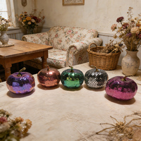 Chuang De Boule disco style citrouille à paillettes multicolore réfléchissante, écologique, incassable et résistante aux intempéries pour table d'Halloween