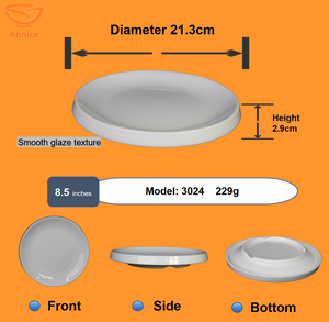 จานเมลามีนสีขาวทรงกลมสำหรับ A9ใช้ในเชิงพาณิชย์สามารถปรับแต่งได้สำหรับจัดเลี้ยงในร้านอาหาร - Product Image 3