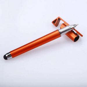 Personalized QR Code LOGO Custom Corporation Office Writing Black Gel Ink Stylus Pen square Clip <b>Phone</b> Stand Promotional Metal - Product Image 4