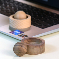 Boule Ronde Bois Parfumé Monté sur Voiture Horizontal Simple Circulaire Noyer Noir Aromathérapie Ornement Diffuseur