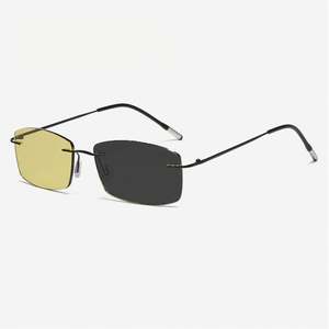 Gafas de Sol Fotocromáticas con Lentes Transparentes que Cambian de Color Amarillo, Montura sin Aro, Anti Luz Azul, para Hombre y Mujer, Moda 2025 - Product Image 5